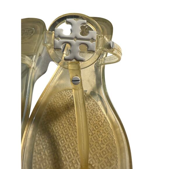 Tory Burch Miller Jelly Thong Sandals, PVC Style With White Medallion, Size 8 - Picture 4 of 6